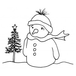 Wistful Snowman Rubber Stamp - Discontinued