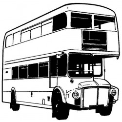 Double Decker Bus Rubber Stamp