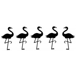 Flamingo border Rubber Stamp