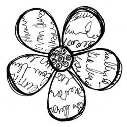 Large Scriptilicious Bloom Rubber Stamp