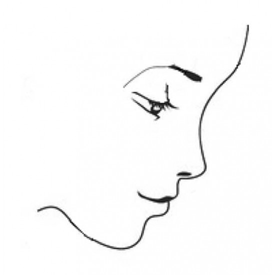 Face Outline Small Rubber Stamp