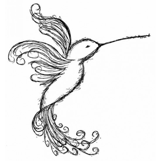 Emilys Hummingbird Rubber Stamp