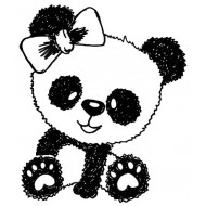 Pretty Panda Rubber Stamp