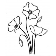 Emilys Poppies Cling Rubber Stamp