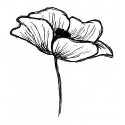 Emily's Poppy Rubber Stamp