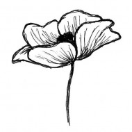 Emily's Poppy Small Rubber Stamp