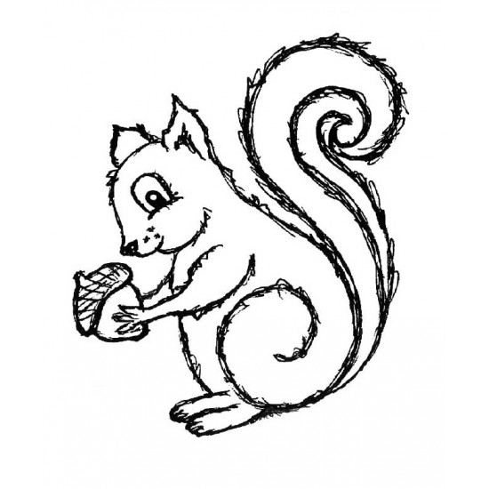 Sammy Squirrel Rubber Stamp