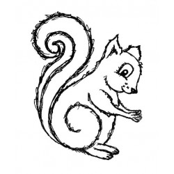 Sophie Squirrel Rubber Stamp