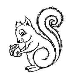 Sasha Squirrel Rubber Stamp