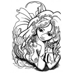 Marina Mermaid cling mounted Rubber Stamp