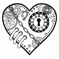 Steampunk Heart Rubber Stamp