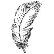 Floating Feather Large Rubber Stamp