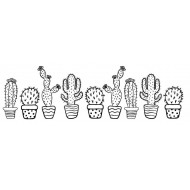 Cactus Border Rubber Stamp