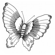 Lucy's Butterfly Small Rubber Stamp