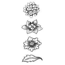 Flower Trio 1 Small Rubber Stamps