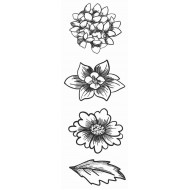 Flower Trio Medium Rubber Stamps