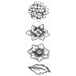 Flower Trio Medium Rubber Stamps