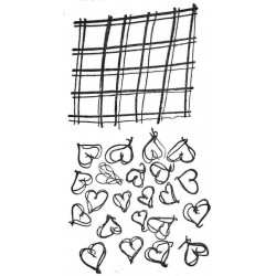 Pattern Patches - Hearts Rubber Cling Stamp Set