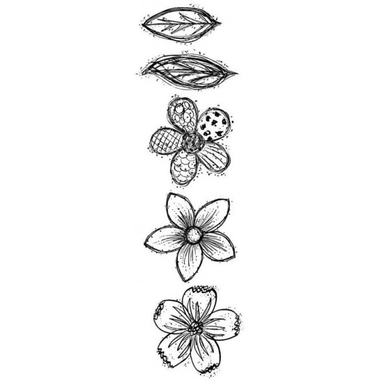 Doodle Blooms Medium Rubber Stamp Set