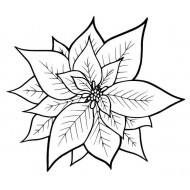 Poinsettia Small Rubber Stamp