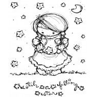 Catch a Falling Star Cling Mounted Rubber Stamp