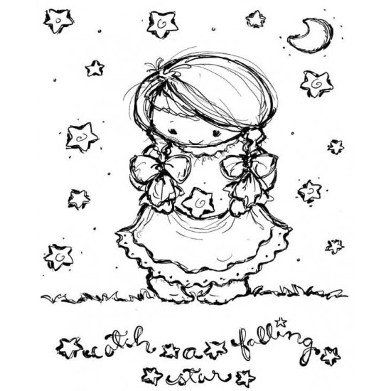 Catch a Falling Star Cling Mounted Rubber Stamp