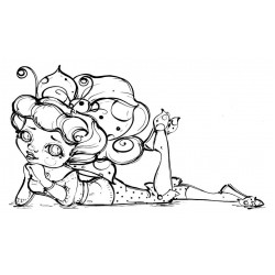 Leila Ladybug Rubber Stamp