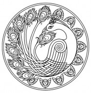 Celtic Knot Peacock Rubber Stamp