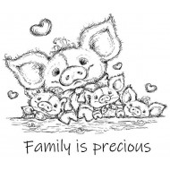 Family is precious Cling mounted Rubber Stamp