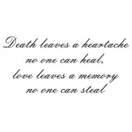 Death leaves a heartache script  Large Cling Rubber Stamp