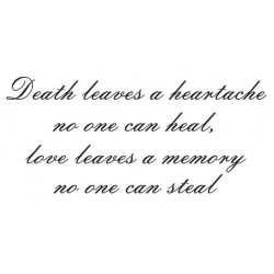 Death leaves a heartache script  Large Cling Rubber Stamp