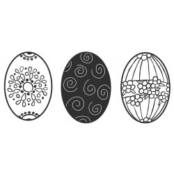 Egg Trio Large Cling Rubber Stamps