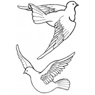 Small Doves Rubber Stamp