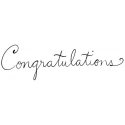 Congratulations Script Cling Rubber Stamp