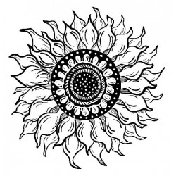 Sunflower Bold Large Cling Mounted Rubber Stamp