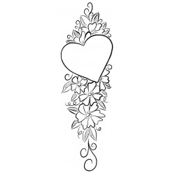 Heart with Flowers Cling Rubber Stamp