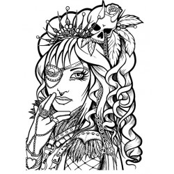 Gothika Steampunk Cling mounted Rubber Stamp