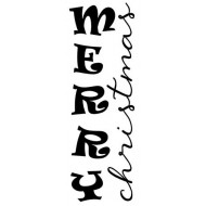 Upright Bold Merry Christmas Cling Rubber Stamp