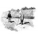 Golf Scene Rubber Stamp