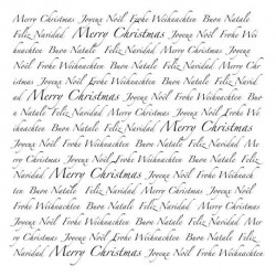 European Christmas Words Background Cling Rubber Stamp