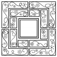 Snowflake Frames Rubber Stamp