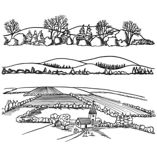 Rolling Hills Rubber Stamp Set